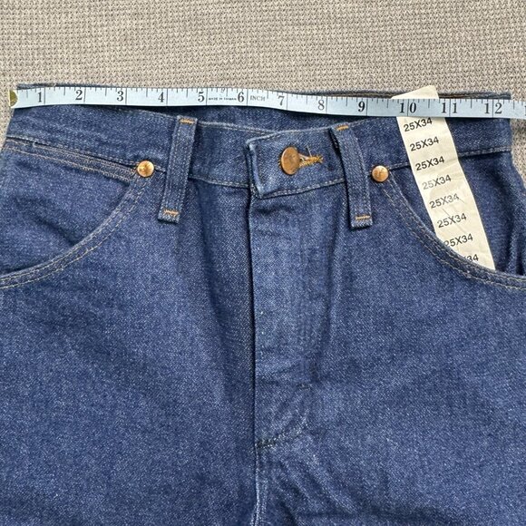 Wrangler Mens Size 25X34 Blue Denim Cowboy Cut Slim Fit Straight Leg Jeans NWOT - Picture 7 of 12